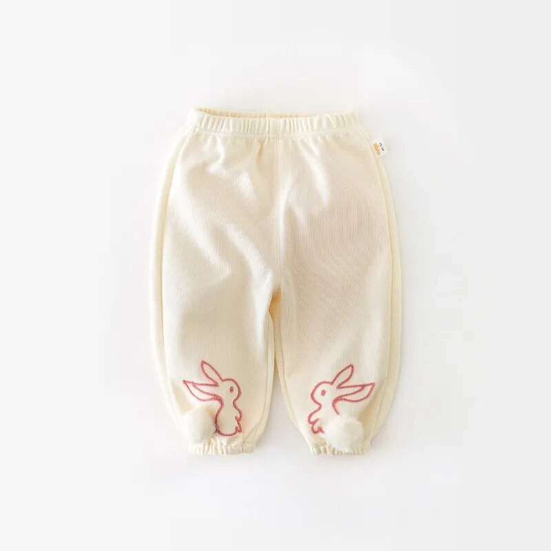 Baby Girls Bunny Hairball Sporta bikses Toddler Kids Mīkstas brīvas sporta bikses