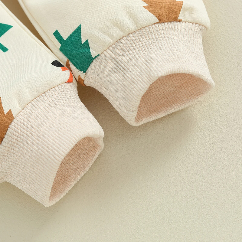 ma&baby 0-3G Ziemassvētki Jaundzimušais Zēns Zēns Meitene Drēbju komplekti Koka apdruka ar garām piedurknēm Topi Bikses Ziemassvētku Kostīmi Tērpi