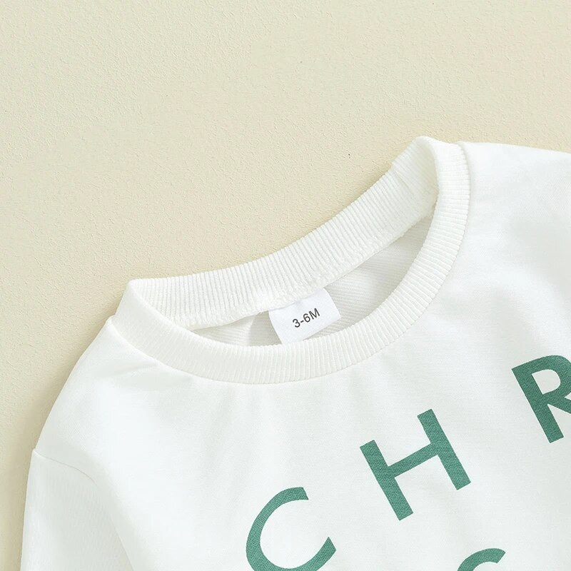 ma&baby 3M-3Y karácsonyi kisgyermek csecsemő baba fiú lány ruhakészletek betűs hosszú ujjú felsők nadrágok karácsonyi jelmezek