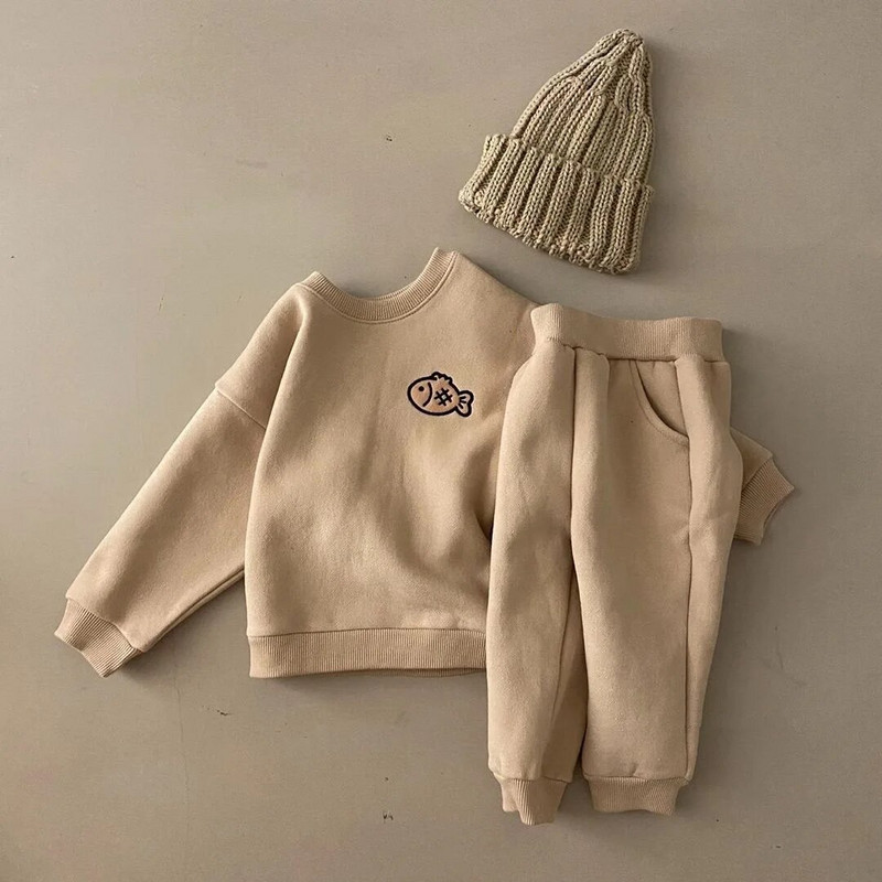 Bērnu apģērbu komplekts Toddler Baby Girls Zēniem Zivju T-krekli Topi Bikses Apģērbi Komplekts Roupa Infantil Menina Baby Boy Drēbju komplekts