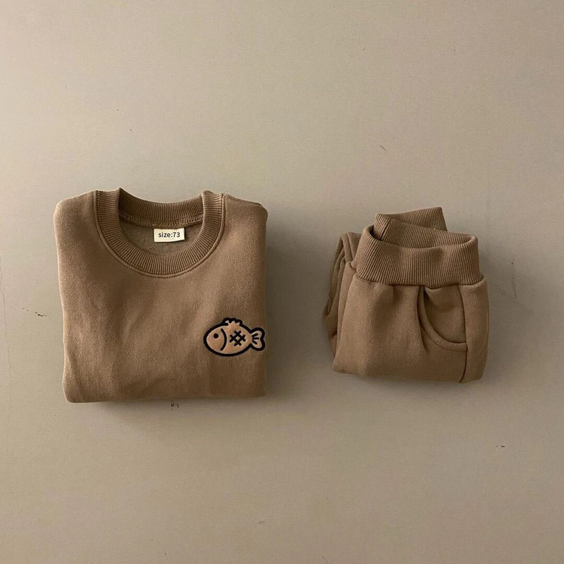 Bērnu apģērbu komplekts Toddler Baby Girls Zēniem Zivju T-krekli Topi Bikses Apģērbi Komplekts Roupa Infantil Menina Baby Boy Drēbju komplekts