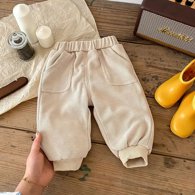 Jaunas Bērnu Bikses Bikses 0–5 Gadi Bērni Zēns Meitene Vienkrāsains Elastīgs Viduklis Kabata Flīss Skrejbikses Virsdrēbes Ziemas Apģērbs
