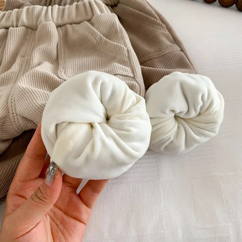 Jaunas Bērnu Bikses Bikses 0–5 Gadi Bērni Zēns Meitene Vienkrāsains Elastīgs Viduklis Kabata Flīss Skrejbikses Virsdrēbes Ziemas Apģērbs