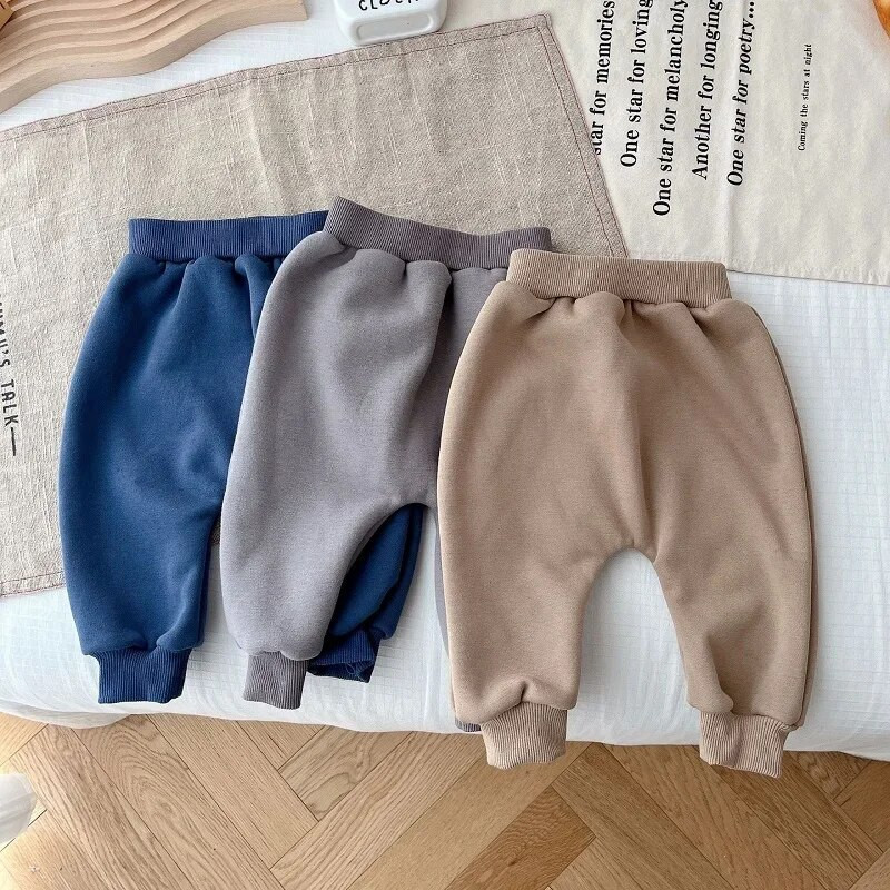 Ziemas bikses zīdaiņiem 0-3 gadi jaundzimušais zēns meitenei elastīgs viduklis karikatūra PP apakšā Flīss biezs silts bikses virsdrēbes bērnu apģērbi
