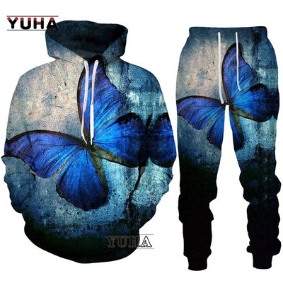 Καινοτομία 3D φούτερ με κουκούλα/παντελόνι/κοστούμι ανδρικό και γυναικείο φούτερ με κουκούλα πουλόβερ Αθλητικά Γυναικεία πίστα δύο τεμαχίων