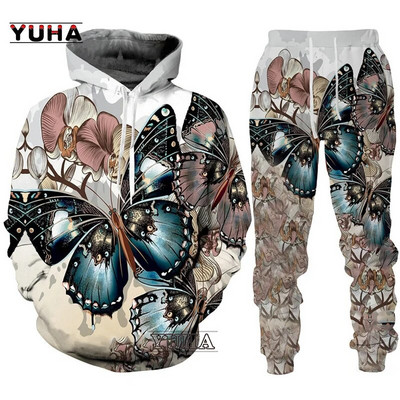 Καινοτομία 3D φούτερ με κουκούλα/παντελόνι/κοστούμι ανδρικό και γυναικείο φούτερ με κουκούλα πουλόβερ Αθλητικά Γυναικεία πίστα δύο τεμαχίων