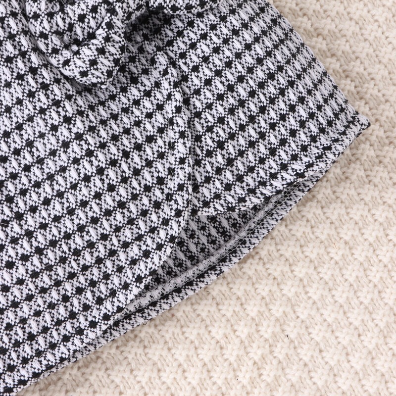 Ανοιξιάτικη Μόδα Βρεφικά Σετ Ρούχα Κοριτσίστικα Μονόχρωμα Μακρυμάνικα βολάν Μπλούζες Καρό Φούστα με Ζώνη 2τμχ Σετ ρούχων