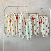 Βρεφικό παντελόνι καλοκαιρινής Κορέας 2023 0-3 ετών Νεογέννητο αγόρι κοριτσάκι ελαστική μέση κινουμένων σχεδίων Animal print φούντα βαμβακερά παντελόνια Ρούχα