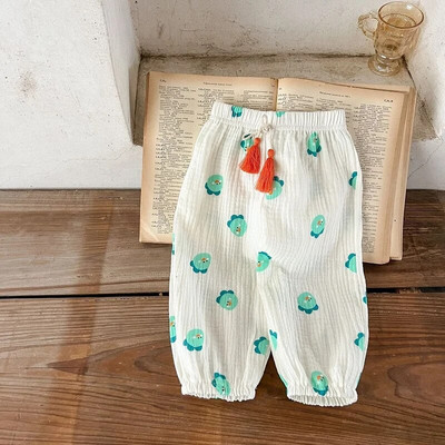 Βρεφικό παντελόνι καλοκαιρινής Κορέας 2023 0-3 ετών Νεογέννητο αγόρι κοριτσάκι ελαστική μέση κινουμένων σχεδίων Animal print φούντα βαμβακερά παντελόνια Ρούχα