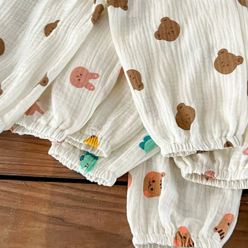 Βρεφικό παντελόνι καλοκαιρινής Κορέας 2023 0-3 ετών Νεογέννητο αγόρι κοριτσάκι ελαστική μέση κινουμένων σχεδίων Animal print φούντα βαμβακερά παντελόνια Ρούχα