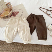 Κορεάτικο παιδικό παντελόνι 0-5 ετών Παιδικό αγόρι κορίτσι μονόχρωμο ελαστικό φλις μέσης με κωνικό πάτο Παντελόνι Ζεστά χειμωνιάτικα ρούχα