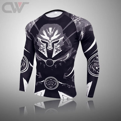 Téli futóruha férfi kompressziós sport fehérnemű edzés harisnya Termál fehérnemű 3D nyomtatás férfi Rashgarda MMA tréningruha