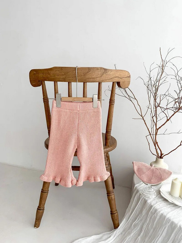 MILANCEL rudeninės kūdikių kelnės mergaičių kelnaitės megztos kelnės kūdikių drabužiai