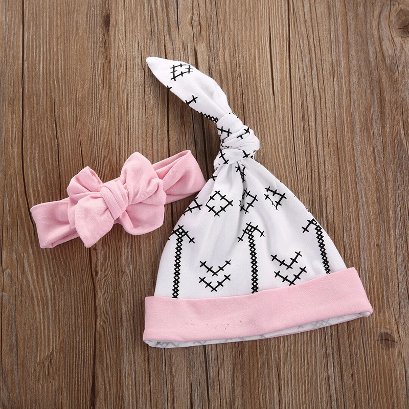 Νήπιο βρέφος κοριτσάκια Φθινοπωρινά σύνολα Επιστολή εκτύπωσης μακρυμάνικο κορμάκι Romper Ελαστική μέση παντελόνι καπέλο σετ ρούχων 0-18 μηνών