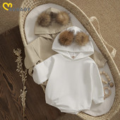 ma&baby 0-18M Νεογέννητο Βρέφος Κοριτσάκι Αγόρι Μακρυμάνικο βελούδινο μπαλάκι πομπομ χαριτωμένο φθινοπωρινό ανοιξιάτικο ρούχο