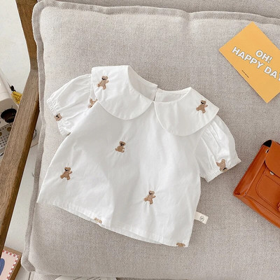 MILANCEL καλοκαιρινό σετ βρεφικών ρούχων Κέντημα μπλουζάκι και μπουμπουκάκι σορτς 2 τεμ.