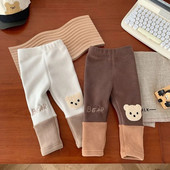 Mīlīgi bērni, meiteņu legingi 0–5 gadi, mazuļi, bērni, elastīga jostasvieta, multfilma Lācis, lācis, siltas zeķubikses ziemas apģērbs