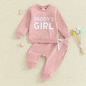 Toddler Girls Φθινοπωρινά Φθινοπωρινά Σετ Παντελόνια Μακρυμάνικα Γράμματα στάμπα Φούτερ Σετ παντελόνια μονόχρωμα