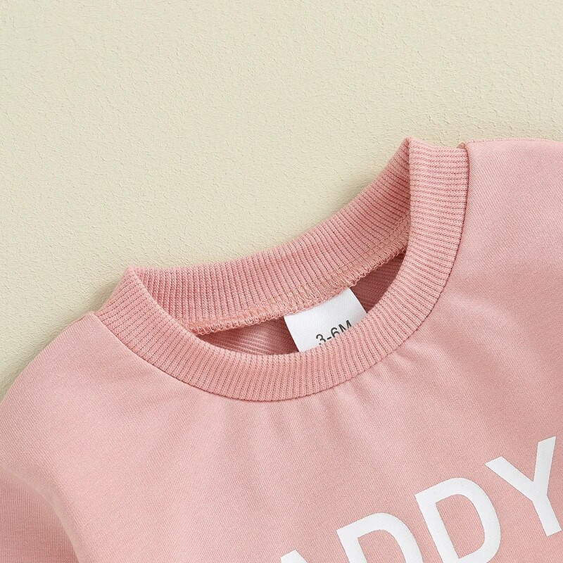 Toddler Girls Φθινοπωρινά Φθινοπωρινά Σετ Παντελόνια Μακρυμάνικα Γράμματα στάμπα Φούτερ Σετ παντελόνια μονόχρωμα