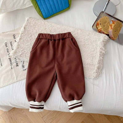 2023. aasta talv, laste poiste spordirõivad, püksid 0–5-aastased, elastsed vöökohad, fliis, paks Active Jogger püksid, püksid, alumine varustus, riided