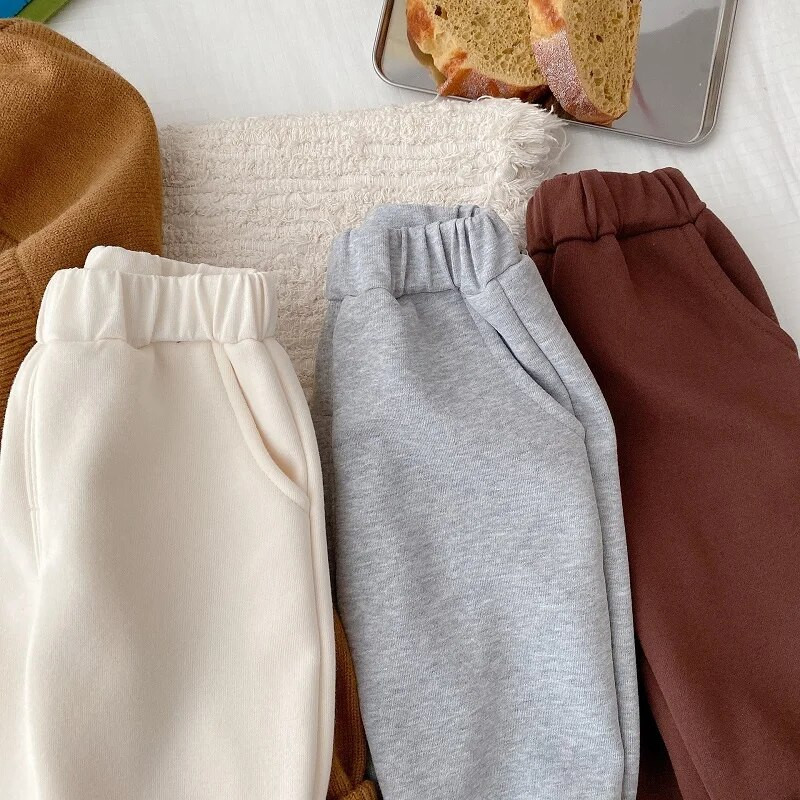 2023. aasta talv, laste poiste spordirõivad, püksid 0–5-aastased, elastsed vöökohad, fliis, paks Active Jogger püksid, püksid, alumine varustus, riided