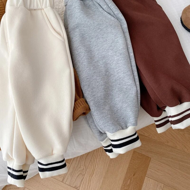 2023. aasta talv, laste poiste spordirõivad, püksid 0–5-aastased, elastsed vöökohad, fliis, paks Active Jogger püksid, püksid, alumine varustus, riided