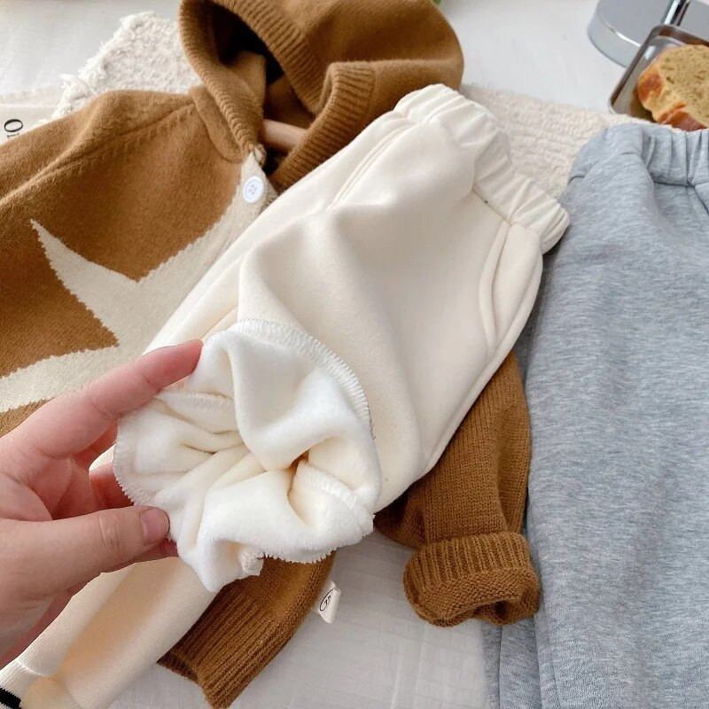 2023. aasta talv, laste poiste spordirõivad, püksid 0–5-aastased, elastsed vöökohad, fliis, paks Active Jogger püksid, püksid, alumine varustus, riided