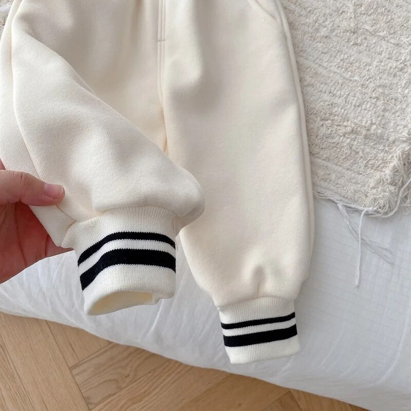 2023. aasta talv, laste poiste spordirõivad, püksid 0–5-aastased, elastsed vöökohad, fliis, paks Active Jogger püksid, püksid, alumine varustus, riided