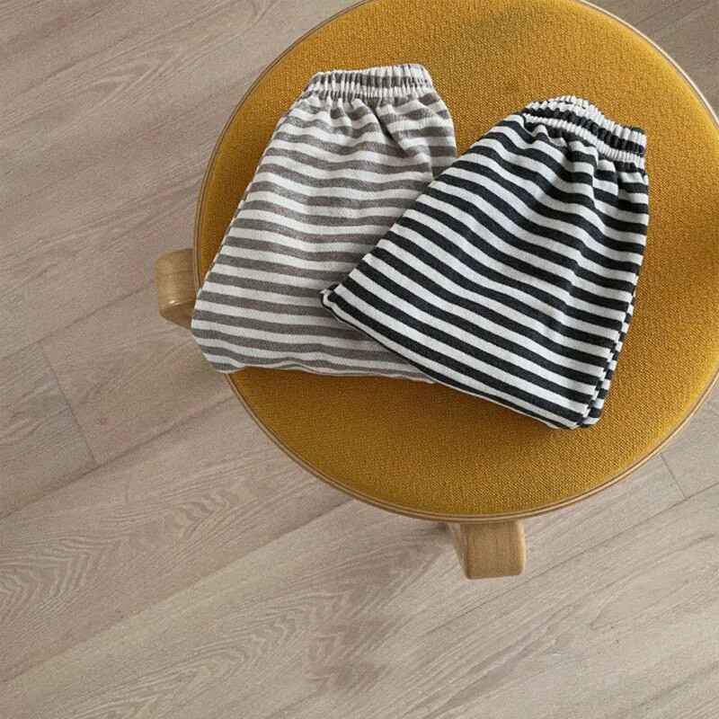 0–3 gadi gadījuma rakstura mazulis zēns meitene svītrainās biksītes jaundzimušajiem bērniem elastīgs viduklis brīvas kokvilnas bikses apakšā tērpi pavasara rudens drēbes