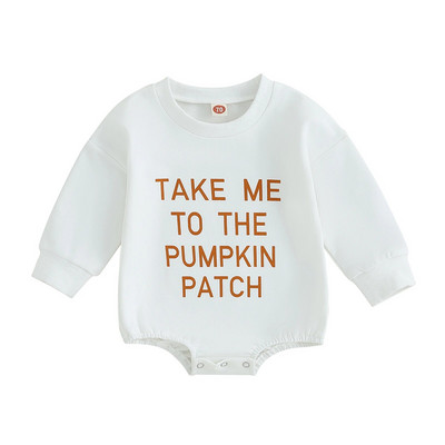 ma&baby 0-18M Απόκριες Νεογέννητο Βρέφος Μωρό Αγόρι Κοριτσάκι Romper Επιστολή κολοκύθας λεοπάρ στάμπα μακρυμάνικη φόρμα για νήπια