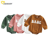 ma&baby 0-18M Naujagimio Kūdikio Mažylio Kūdikiai Mergaitei Berniukui Šliaužtinukai Laisvalaikiai ilgomis rankovėmis rudens pavasario drabužiai