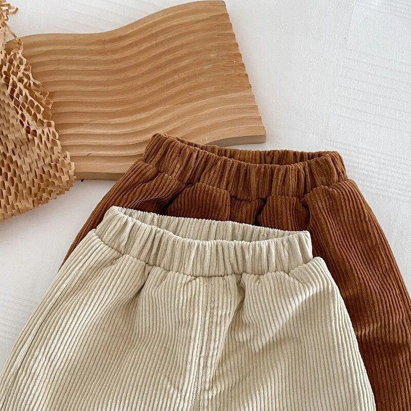 Jaunas ziemas bērnu velveta bikses 0–5 gadiem bērniem vienkrāsains elastīgs viduklis Flīss, biezs skriešanas bikses, virsdrēbes, siltie apģērbi