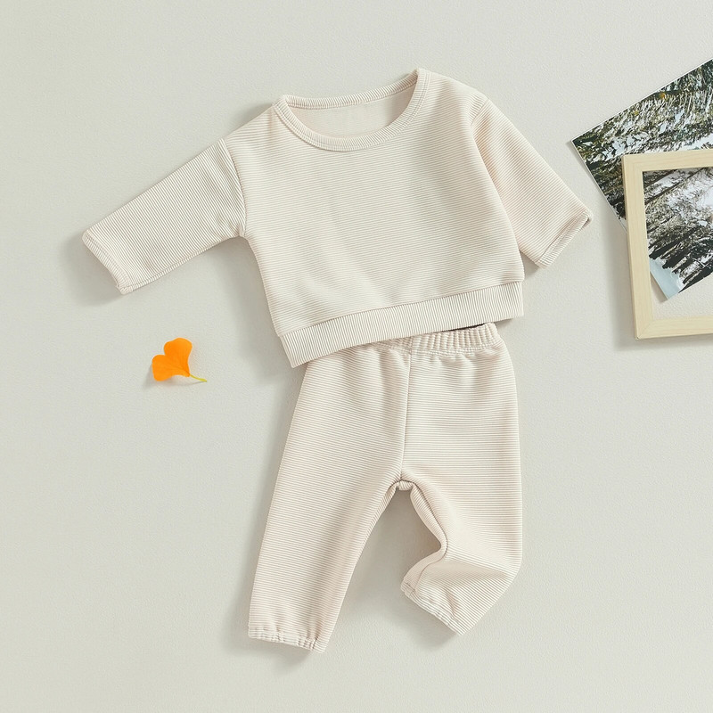 ma&baby 0-2G Jaundzimušajiem Zēniem Apģērbu komplekti Maziem bērniem Vienkrāsains Topi ar garām piedurknēm Bikses Rudens pavasara Apģērbs Treniņtērps