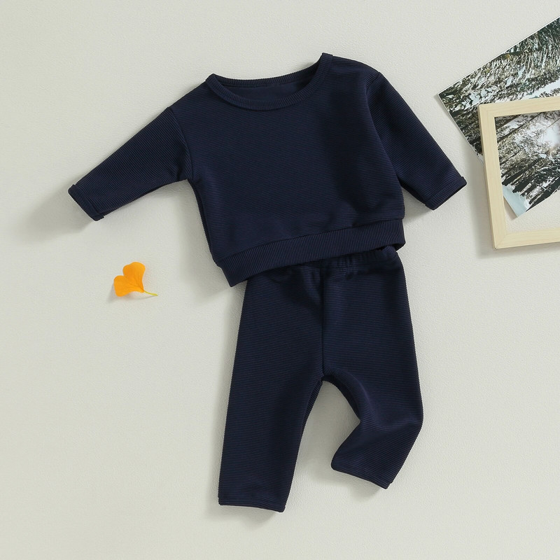 ma&baby 0-2G Jaundzimušajiem Zēniem Apģērbu komplekti Maziem bērniem Vienkrāsains Topi ar garām piedurknēm Bikses Rudens pavasara Apģērbs Treniņtērps