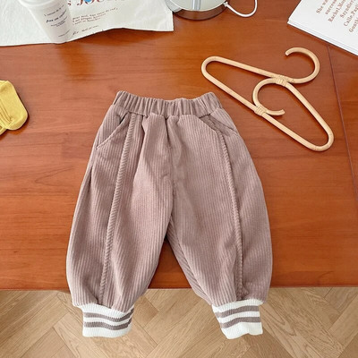 2023 Χειμώνας Παιδικό κοτλέ παντελόνι 0-6 ετών Παιδί αγόρι μονόχρωμο ελαστικό φλις μέσης χοντρό ζεστό παντελόνι Jogger outwear ρούχα
