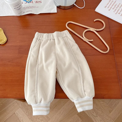 2023 Χειμώνας Παιδικό κοτλέ παντελόνι 0-6 ετών Παιδί αγόρι μονόχρωμο ελαστικό φλις μέσης χοντρό ζεστό παντελόνι Jogger outwear ρούχα