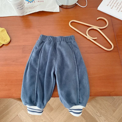 2023 Χειμώνας Παιδικό κοτλέ παντελόνι 0-6 ετών Παιδί αγόρι μονόχρωμο ελαστικό φλις μέσης χοντρό ζεστό παντελόνι Jogger outwear ρούχα