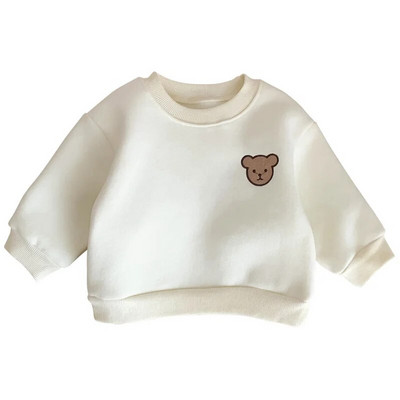 Φθινοπωρινά βρεφικά ρούχα Bear Φούτερ για αγόρια κορίτσια με φλις επένδυση Παιδική πουλόβερ νήπιο μπλουζάκι για βρέφη Χειμερινή χοντρή περιστασιακή στολή