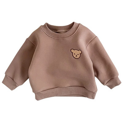 Φθινοπωρινά βρεφικά ρούχα Bear Φούτερ για αγόρια κορίτσια με φλις επένδυση Παιδική πουλόβερ νήπιο μπλουζάκι για βρέφη Χειμερινή χοντρή περιστασιακή στολή