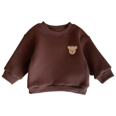 Φθινοπωρινά βρεφικά ρούχα Bear Φούτερ για αγόρια κορίτσια με φλις επένδυση Παιδική πουλόβερ νήπιο μπλουζάκι για βρέφη Χειμερινή χοντρή περιστασιακή στολή