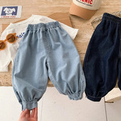 Μόδα Παιδικά Αγόρια Τζιν 0-6 ετών Νήπιο Παιδικό Κορίτσι Ελαστική μέση Μονόχρωμο Χαλαρό Jogger Τζιν παντελόνι παντελόνι Φθινοπωρινά ρούχα