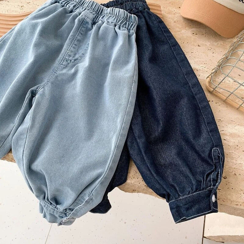 Μόδα Παιδικά Αγόρια Τζιν 0-6 ετών Νήπιο Παιδικό Κορίτσι Ελαστική μέση Μονόχρωμο Χαλαρό Jogger Τζιν παντελόνι παντελόνι Φθινοπωρινά ρούχα