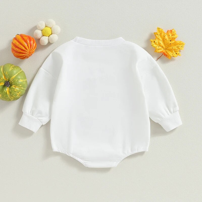 ma&baby 0-18 M Helovīna jaundzimušo meiteņu rombiņas ar garām piedurknēm, ziedu ķirbju apdruku, jauks kostīms