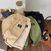 2023. gada rudens, bērnu bikses zēniem, 1–7 gadi, mazuļi, bērni, elastīgs viduklis vienkrāsains, vienkāršas bikses, brīvas apakšas, tērpi, apģērbi