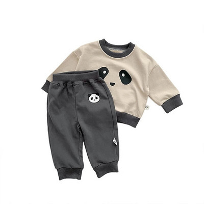 MILANCEL új őszi babaruha szett csecsemő aranyos panda kapucnis öltöny fiúknak felsőruházat 2 DB