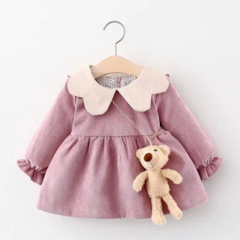 Bear Leader Newborn Bebes Princess Dresses Jesen Christmas Fashion Infant Girl Ruffles Costume Vestidos Cute Bear Bags 0-2Y