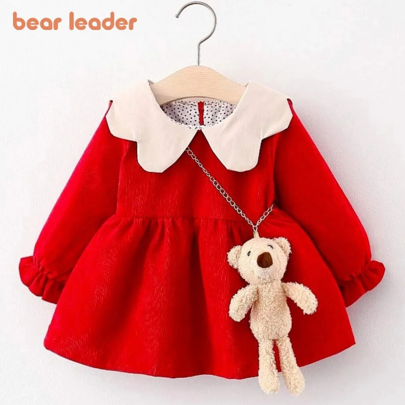 Bear Leader Νεογέννητα Φορέματα Πριγκίπισσας Bebes Φθινόπωρο Χριστουγεννιάτικη Μόδα Βρεφικό Κοριτσάκι Κοστούμι Vestidos Cute Bear Bags 0-2Y