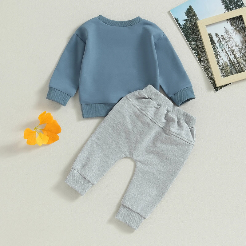 ma&baby 0-3Y νήπιο Βρέφος Νεογέννητο Βρέφος Αγόρια Σετ Ρούχα Φθινοπωρινή Άνοιξη Επιστολή εκτύπωσης Μακρυμάνικο μπλουζάκια Παντελόνια Φόρμα γυμναστικής