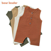 Bear Leader Καλοκαιρινό μωρό αγόρια για κορίτσια Rompers Παιδική φόρμα παιδικής φόρμας Playsuits Βαμβακερά λινό Βρεφικά ρούχα Ropa Bebe φόρμες