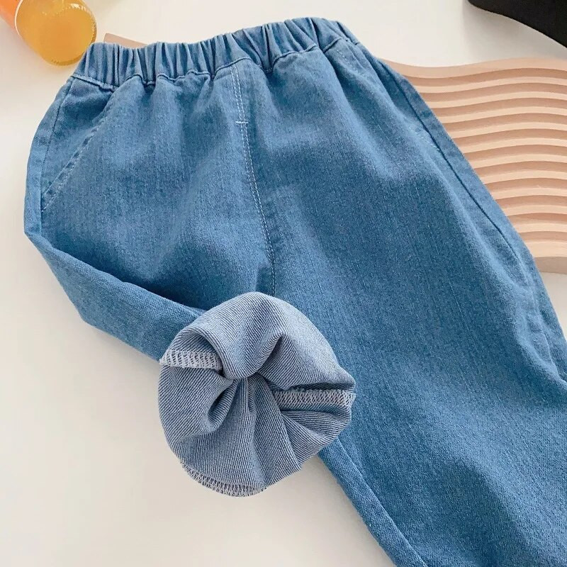 Jauni rudens bērni Zēnu džinsi 0–5 gadi bērniem elastīga vidukļa kabata karikatūra Joger džinsu bikses ikdienas bikses tērpi apģērbi